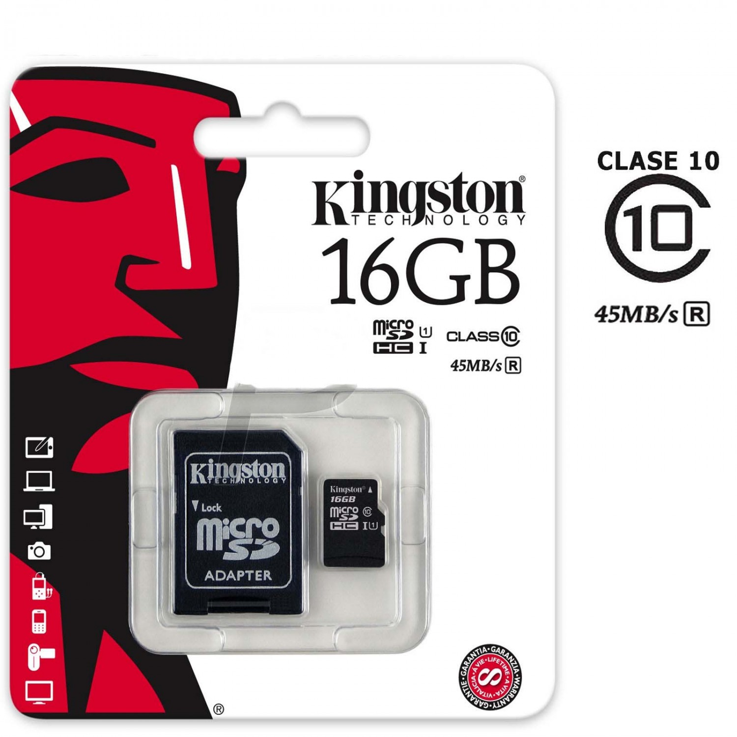 Absolutamente transmisión Confundir MEMORIA MICRO SD KINGSTON 16GB CLASE 10 1 ADAPTADOR 80Mb/s - Distrimibles |  Mayorista Informática y Consumibles